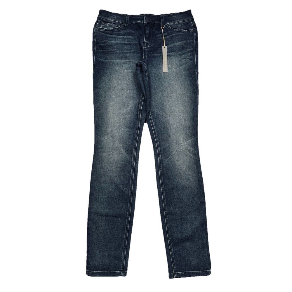 Level 99 Mid Rise Liza Skinny Joga Jeans 26 (28x30) Blue Distress Stretch Womens
